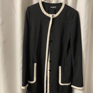 Karl Lagerfeld Black and White Longline Coat